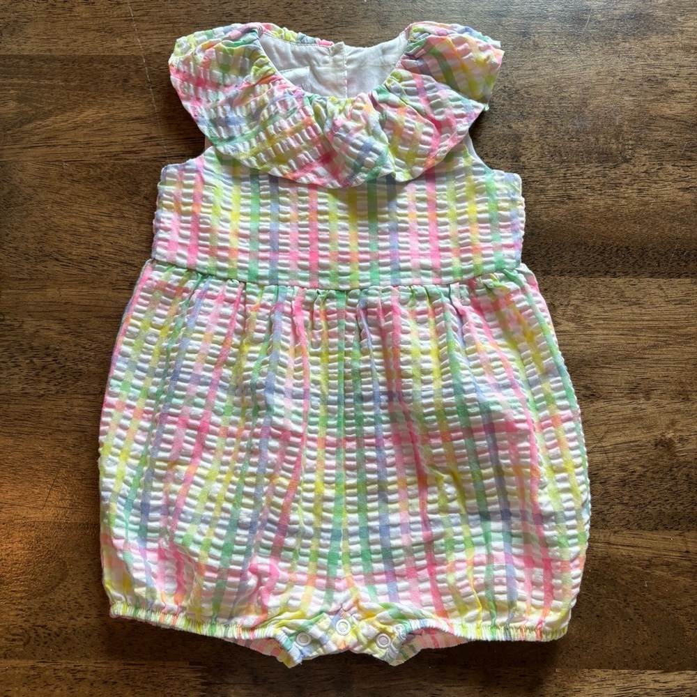 Iris & Ivy Seersucker romper bubble size 24 months